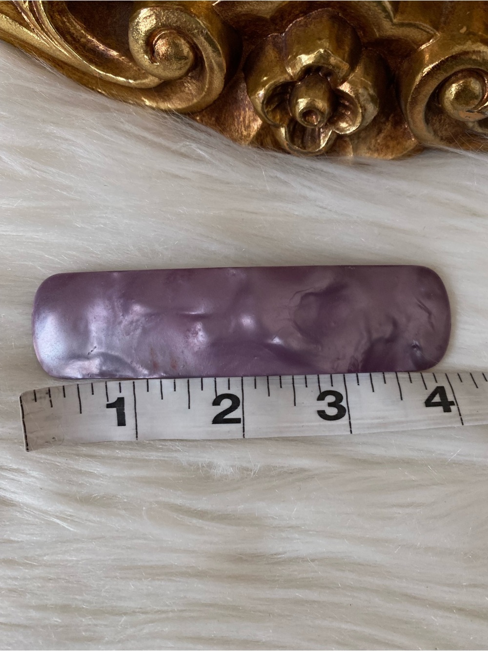 Vintage French Marbled Metal Barrette Made In France - Picture 7 of 9